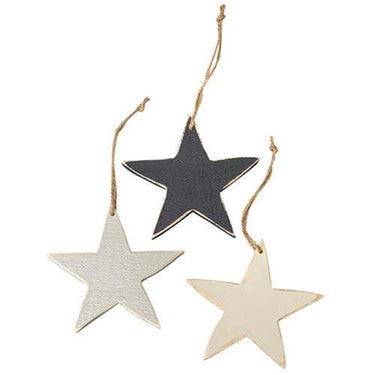 3 Set Large Wooden Star Ornaments - The Fox Decor